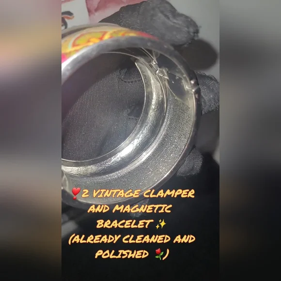 2 VINTAGE CLAMPER AND MAGNETIC BRACELET ✨️(ALREADY CLEANED AND POLISHED ⚘️) - Picture 7 of 8
